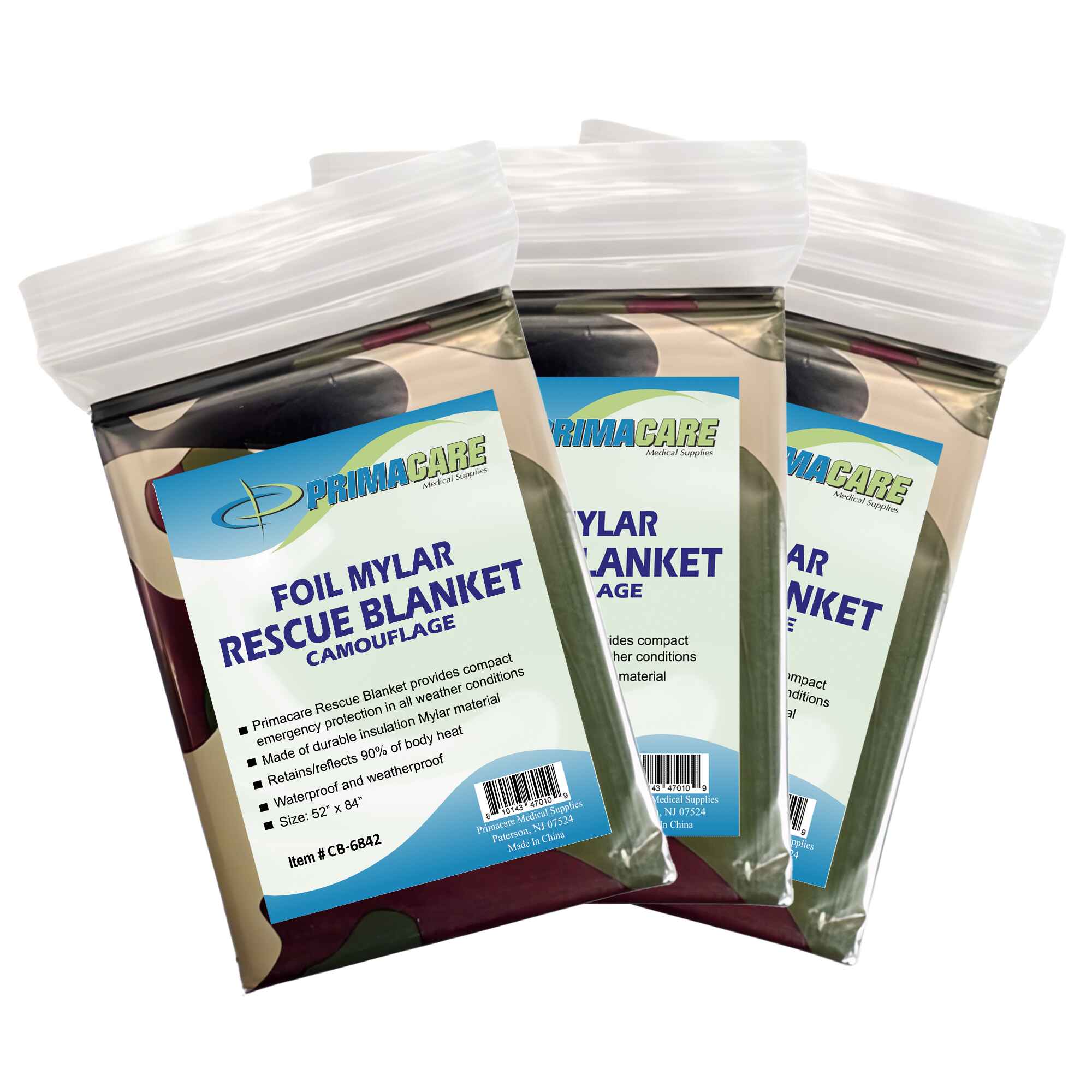 Mylar Foil Camaflouge Rescue Blanket 52″x84″